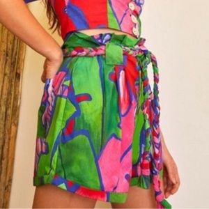 Farm Rio Tropical Bunch Button Down Shorts.